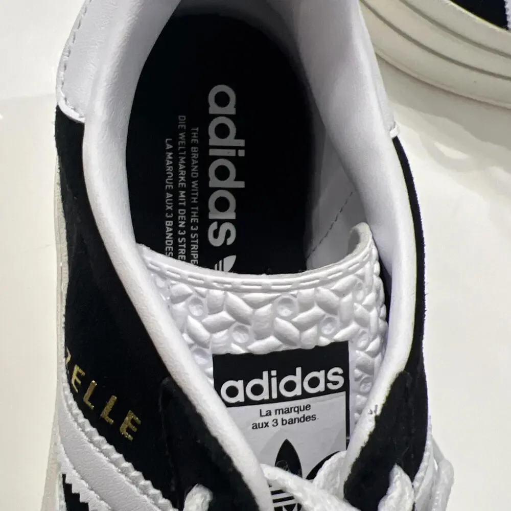 Adidas Gazelle Bold Platform Sneakers Shoes Black White HQ6912 Women’s Size 11